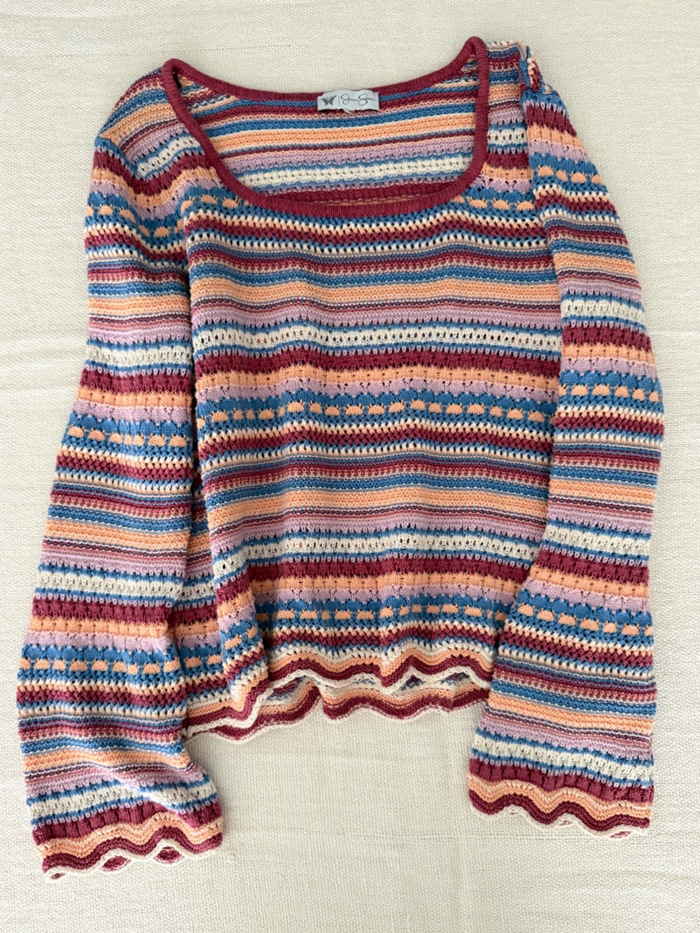 Multicolor Striped Knit Sweater | M